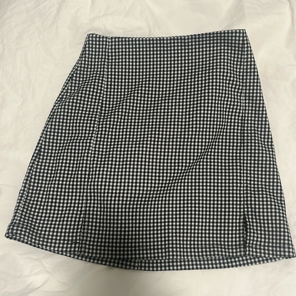 Black and White Checked Skirt